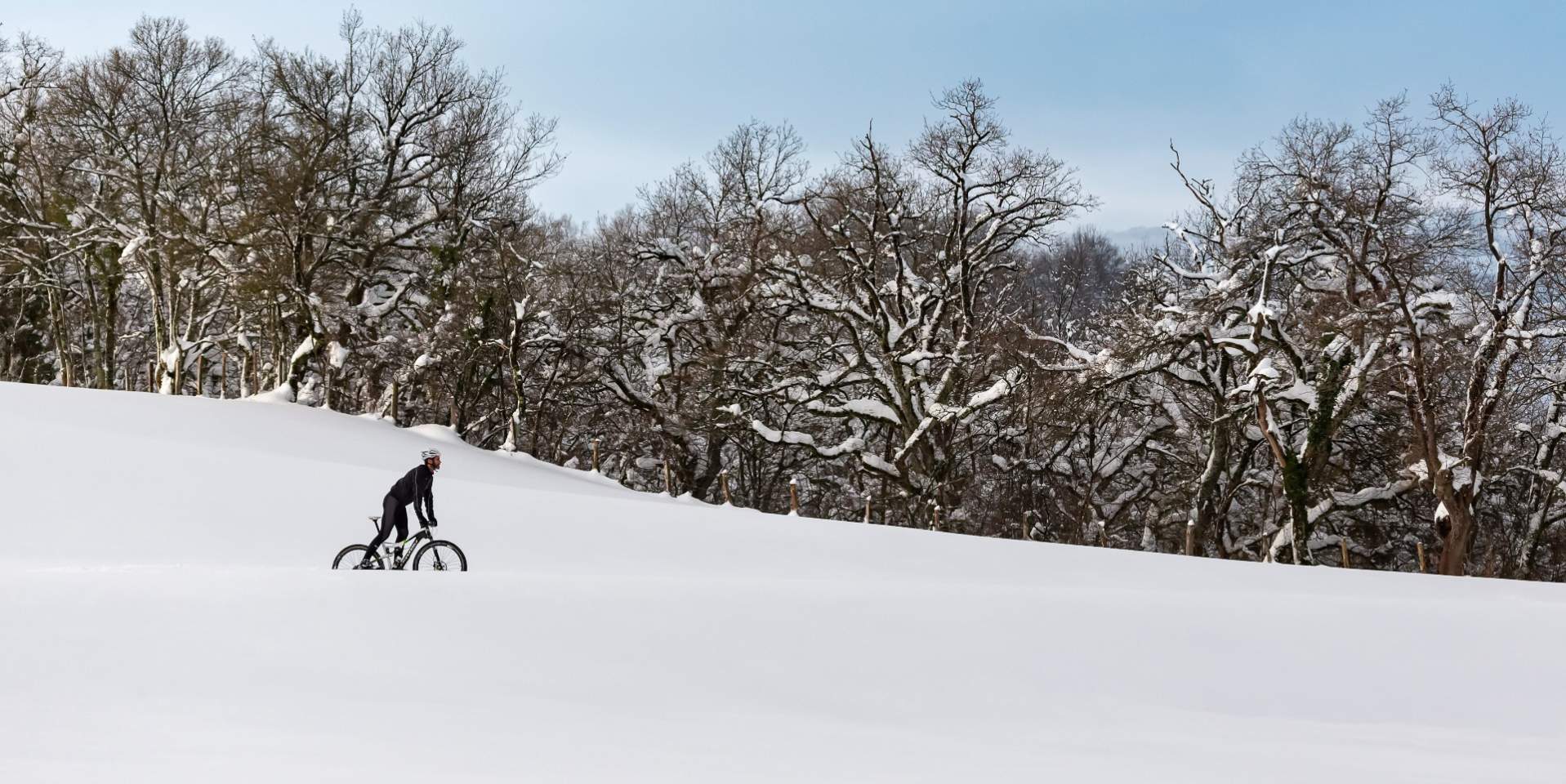 En bicicleta durante el invierno 